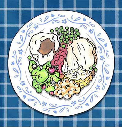 Food overlapping with one another