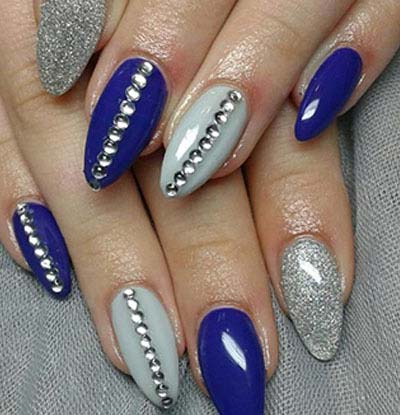 Beaded Winter Nail Art