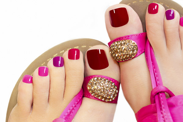 glamour toe nail designs
